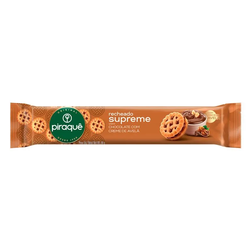 GALLETA RELLENA SUPREME CHOCOLATE CON AVELANA 80GRS (X30)